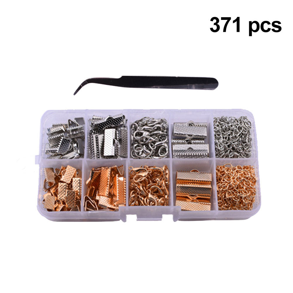 Jewelry Making Tool Kit - 371Pcs Gold Necklace Buckle Jewelry Making