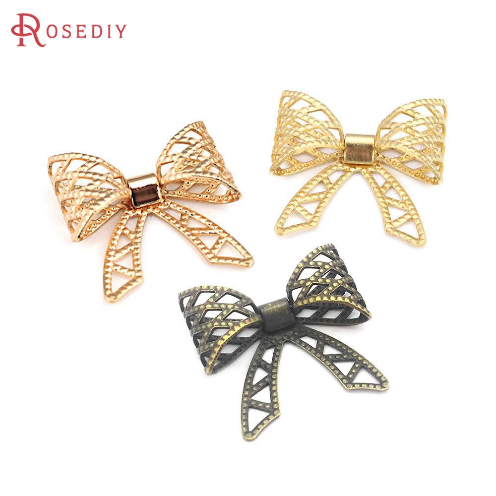 Jewelry Making Store - 18K Gold Color Brass Grid Bow