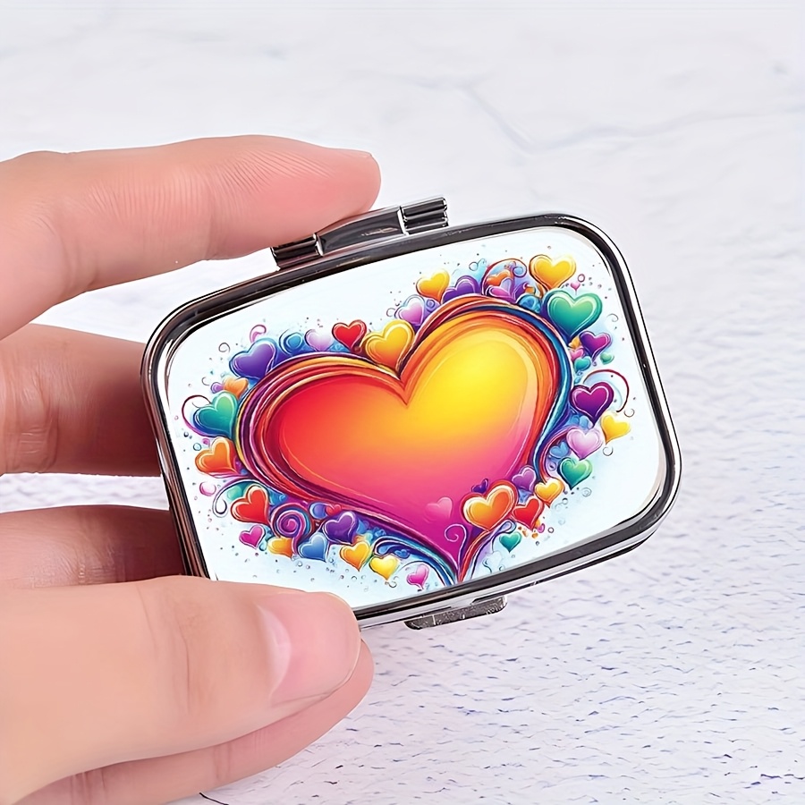 Jewelry Making Store - 1 Heart-Shaped Mini Pill Box, Double-Layer
