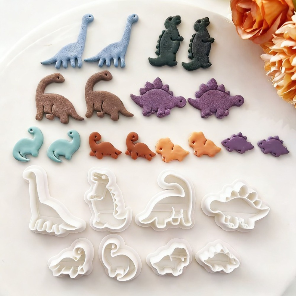 Jewelry Making Tool Kit - 8pcs Cute Dinosaur Clay Cutters Set