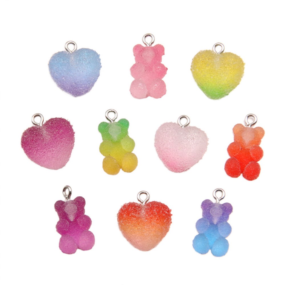 Jewelry Making In Clay - 20Pcs Gradient Color Candy Resin Bear