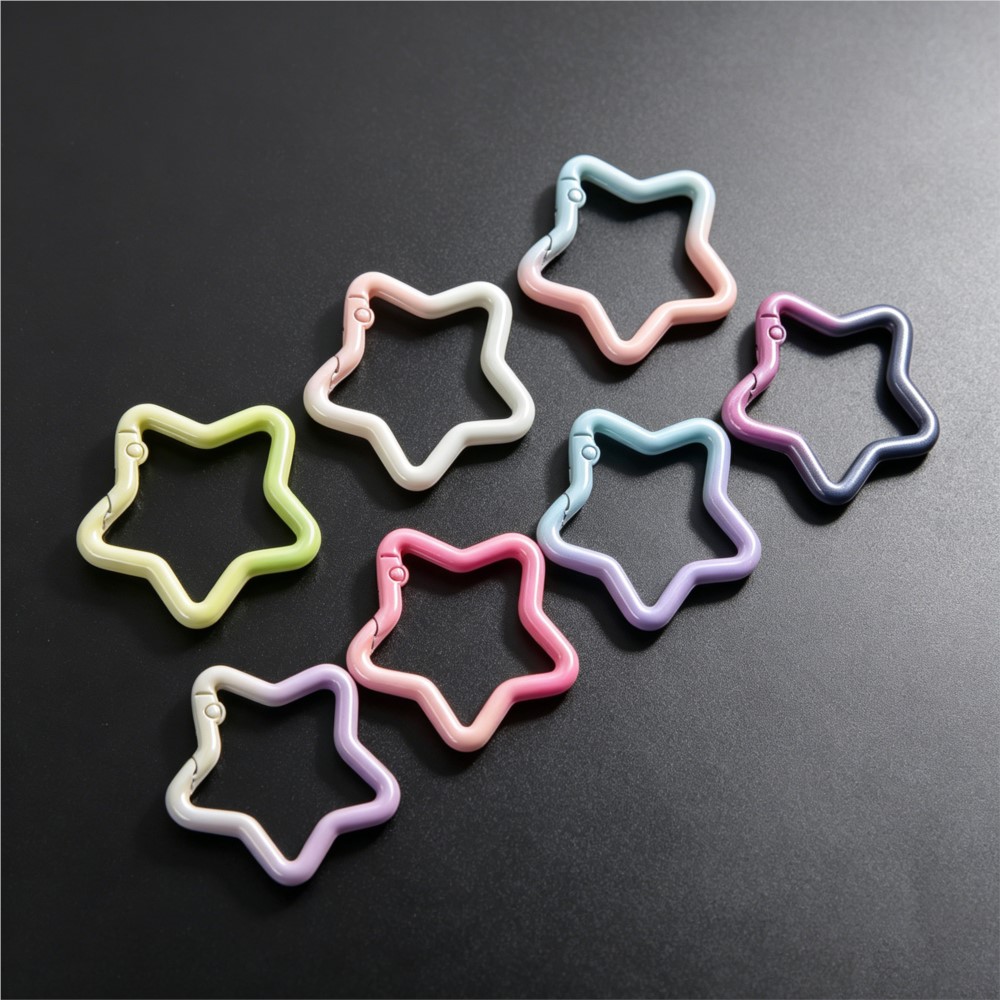 Jewelry Making Findings - 5PCS Gradient Star Shape Spring Ring