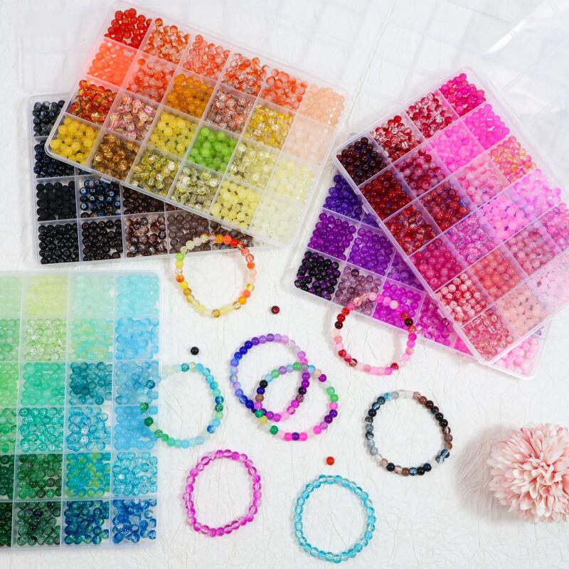 Glass Beads 24Colors 6mm Brace - Jewelry Making Tool Kit review and price