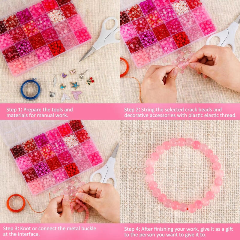Glass Beads 24Colors 6mm Brace - Jewelry Making Tool Kit review and price