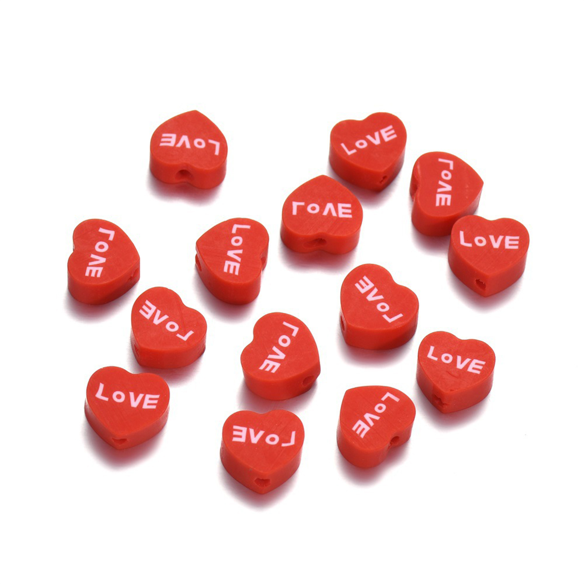 100pcs 10mm Red and Pink Peach - Jewelry Making In Clay review and price