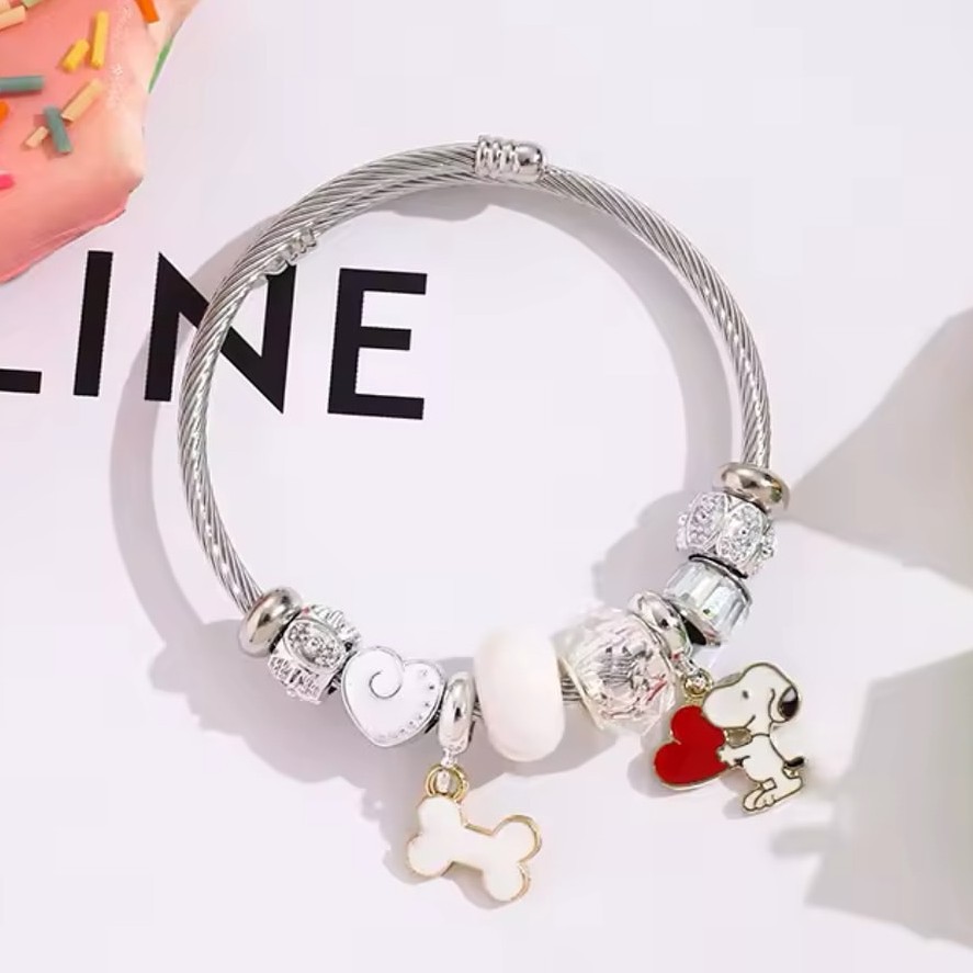 Cute Cartoon Snoopy Bone Heart - Jewelry Making Parts review and price