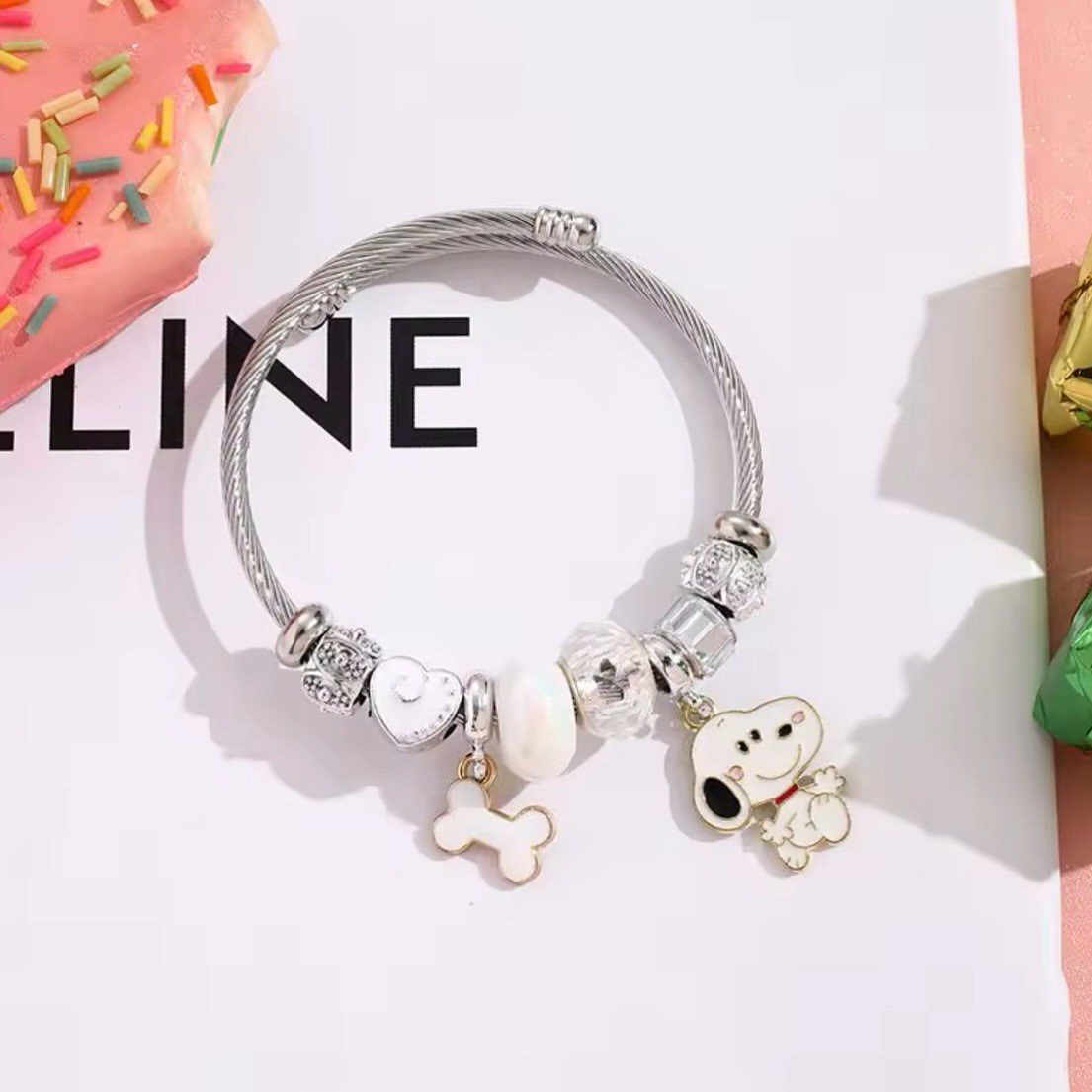 Cute Cartoon Snoopy Bone Heart - Jewelry Making Parts review and price