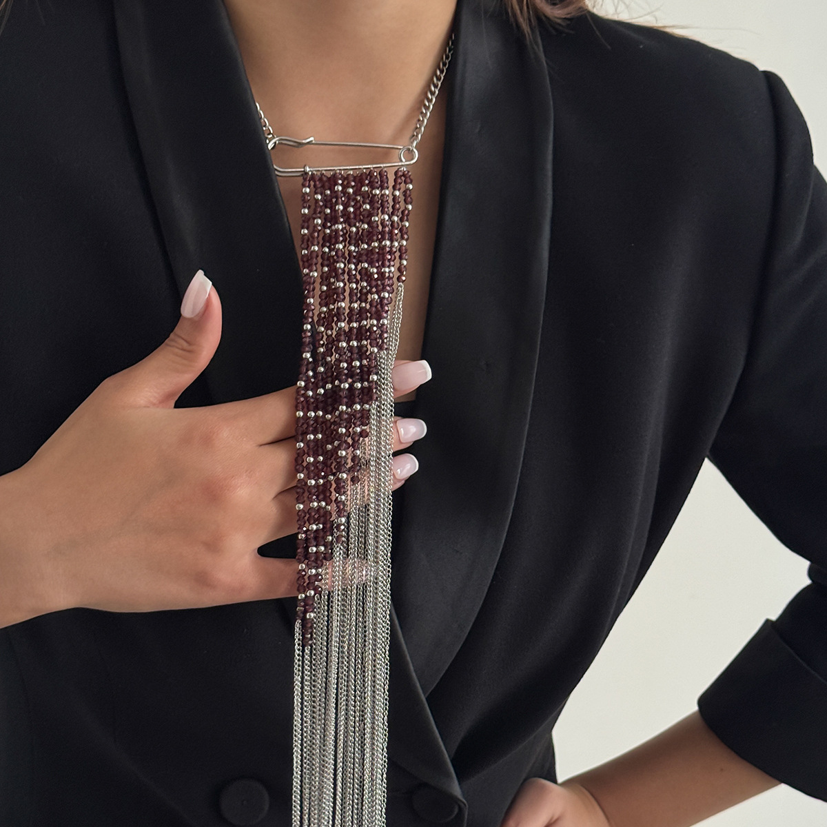 Silver Color Tassel Chain Broo - Jewelry Making Parts review and price
