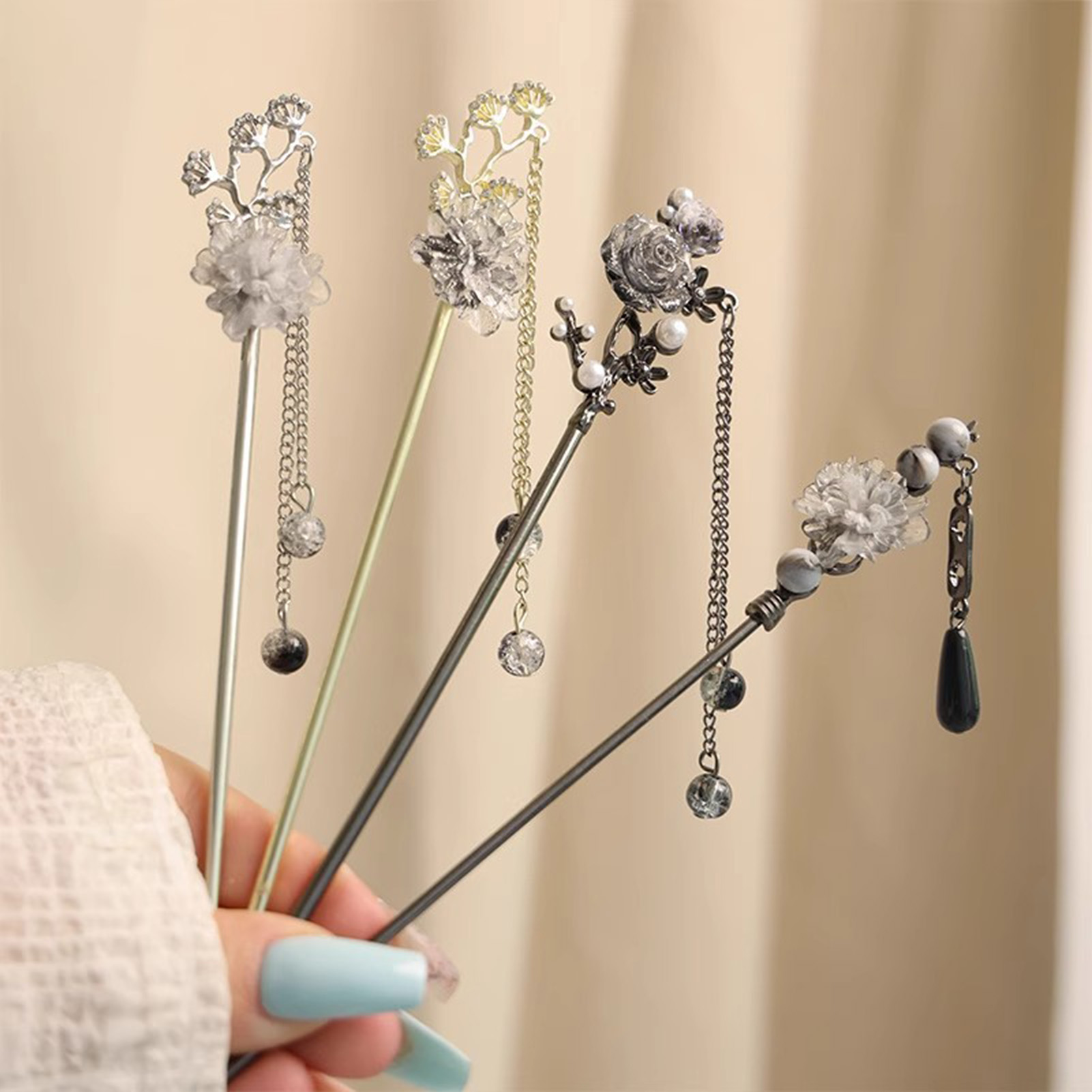 Elegant Flower Hair Sticks For - Jewelry Making Parts review and price