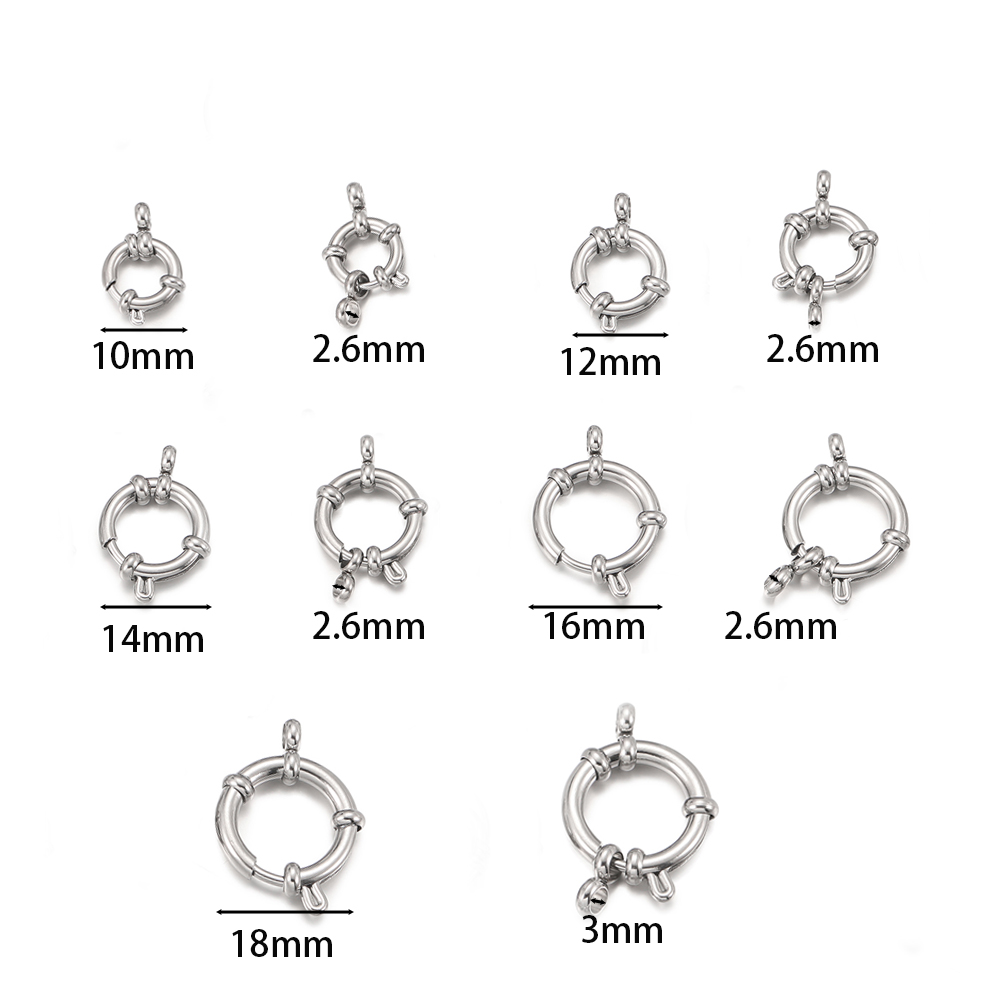 2pcs Stainless Steel Round Spr - Jewelry Making Parts review and price
