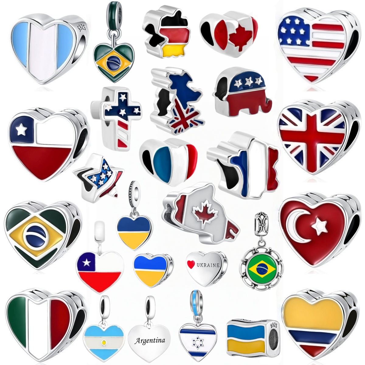 New S925 Silver National Flag  - Jewelry Making Uk review and price